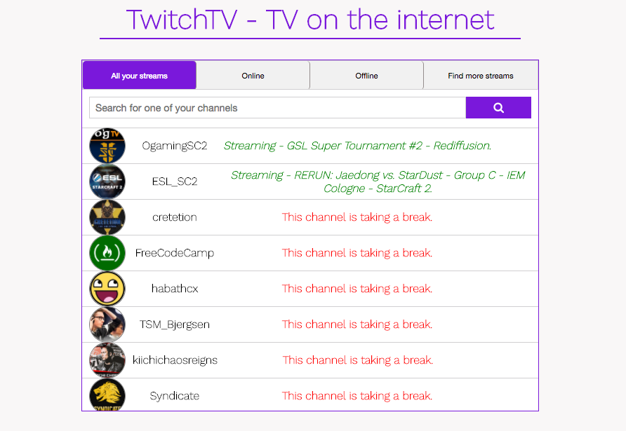 Thumbnail of twitch tv viewer page